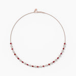 18k Solid Gold Natural Diamond Tennis Necklace in Bezel Set - View 6 | Riyanika Jewels