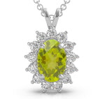 14K Natural Diamond Halo Pendant Necklace