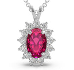 14K Lab Grown Diamond Halo Pendant Necklace