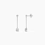 18k Solid Gold Lab Grown Diamond Dangle Drop Earrings - Alternate Angle | Riyanika Jewels
