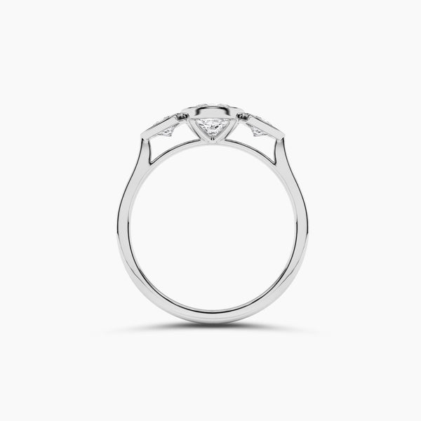 18k Solid Gold Lab Grown Diamond Promise Ring | Weeding Ring - Side View | Riyanika Jewels