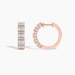 14K Lab Grown Diamond Round Cut Hoop Earrings