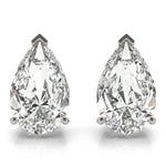 18K Solid Gold 1.50 CTW Natural Diamond Pear Cut Stud Earrings - View 8 | Riyanika Jewels