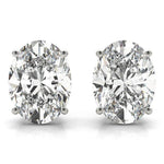 14K 1ct Natural Diamond Oval Cut Stud Earrings