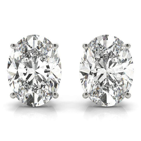 14K 1ct Lab Grown Diamond Oval Cut Stud Earrings