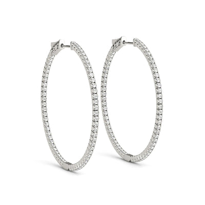14K 1.5ct Natural Diamond Hoop Earrings