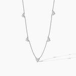 14K Solid Gold Natural Diamond Station Necklace