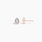 18k Solid Gold Bezel Set Natural Diamond Stud Earrings For Women - Detail | Riyanika Jewels