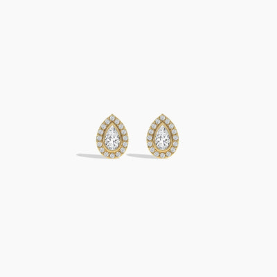 14K Natural Diamond Bezel Stud Earrings