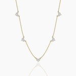 14K Solid Gold Lab Grown Diamond Station Necklace