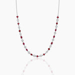 18k Solid Gold Natural Diamond Tennis Necklace in Bezel Set - View 7 | Riyanika Jewels