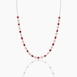18k Solid Gold Natural Diamond Tennis Necklace in Bezel Set - View 8 | Riyanika Jewels