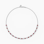 18k Solid Gold Natural Diamond Tennis Necklace in Bezel Set - Close Up | Riyanika Jewels