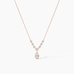 18k Solid Gold Natural Diamond Drop Necklace - Detail | Riyanika Jewels