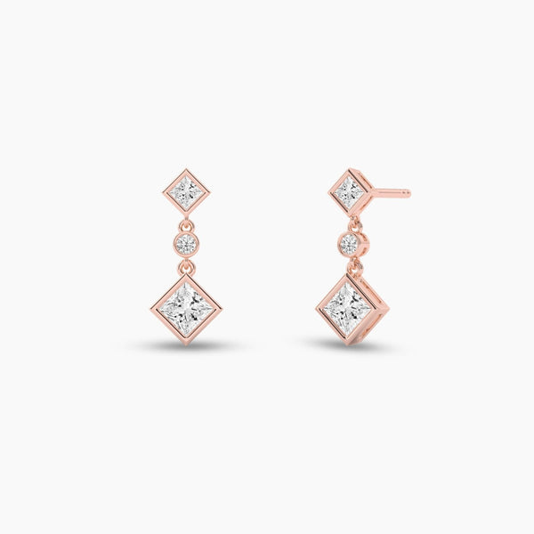 14K solid gold Lab Grown Diamond Dangle Drop earring