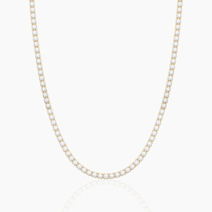 18k Solid Gold Flexible Lab Grown Diamond Tennis Choker Necklace | Layering Necklace | Riyanika Jewels