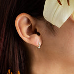 14K Natural Diamond Oval Cut Hoop Earrings