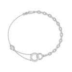 14K Solid Gold Natural Diamond Circle Stone Bracelet