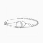 14K Solid Gold Natural Diamond Circle Stone Bracelet