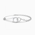 18k Solid Gold Natural Diamond Circle Stone Bracelet - View 6 | Riyanika Jewels
