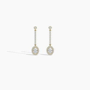 14K Lab Grown Diamond Halo Earrings