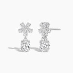 18k Solid gold Pear Shape Natural Diamond Dangle Earring - Detail | Riyanika Jewels