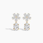 14K Natural Diamond Pear Cut Earrings