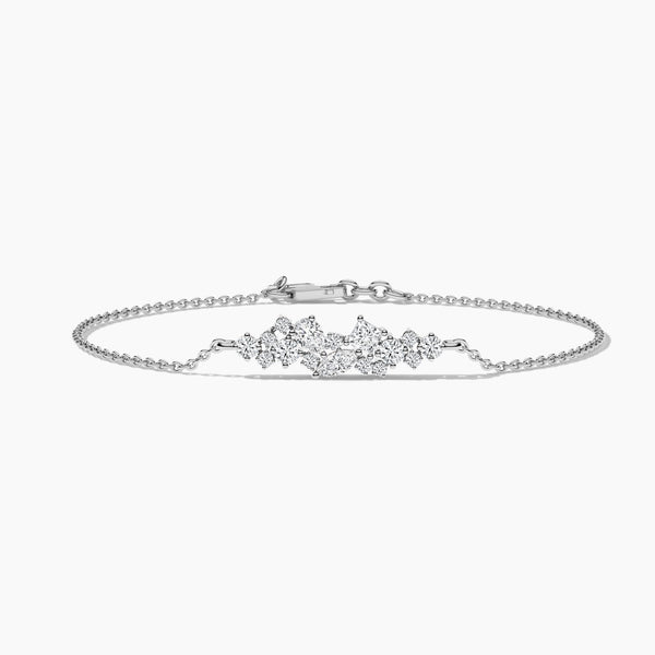 14K Solid Gold Natural Diamond Bracelet | Chain Bracelet for Women