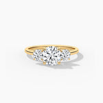14K Lab Grown Diamond Three Stone Engagement Ring