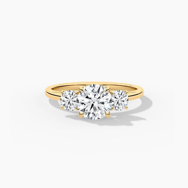14K Lab Grown Diamond Three Stone Engagement Ring