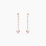 18k Solid Gold Round Natural Diamond Drop Earrings - View 7 | Riyanika Jewels