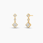 18K solid gold Lab Grown Diamond Dangle Drop earring