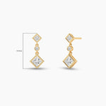 18K solid gold Lab Grown Diamond Dangle Drop earring