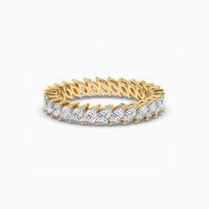 18k Solid Gold Marquise Cut Lab Grown Diamond Band | Riyanika Jewels