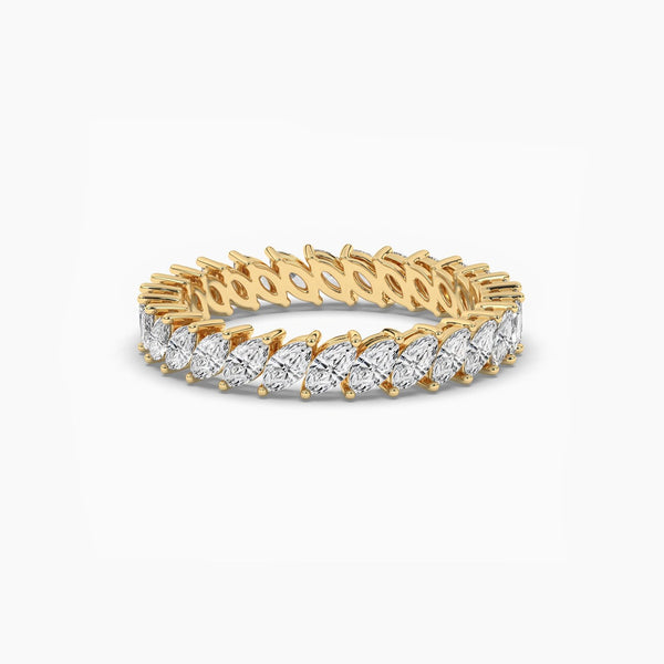 18k Solid Gold Marquise Cut Natural Diamond Band | Riyanika Jewels