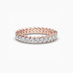 18k Solid Gold Marquise Cut Lab Grown Diamond Band - Side View | Riyanika Jewels
