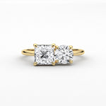 14K 2ct Natural Diamond Round Cut Toi et Moi Engagement Ring