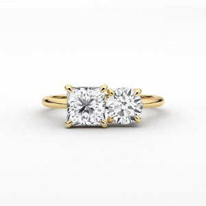 18k Solid Gold Toi Et Moi Natural Diamond Engagement Ring | Riyanika Jewels