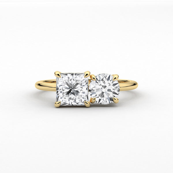 18k Solid Gold Toi Et Moi Natural Diamond Engagement Ring | Riyanika Jewels