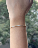 18K Solid Gold Lab Grown Diamond 2.00mm Tennis Bracelet | 4 Prong Wedding Gift for Women - View 9