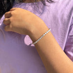 18K Solid Gold Lab Grown Diamond Emerald Cut Tennis Bracelet – Elegant Bridal Jewelry for Women - Close Up | Riyanika Jewels