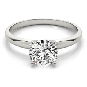 14K 1ct Natural Diamond Round Cut Solitaire Engagement Ring