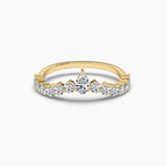 18k Solid Gold Natural Diamond Curved Wedding Band | Riyanika Jewels