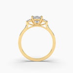 14K 1ct Natural Diamond Heart Cut Three Stone Engagement Ring