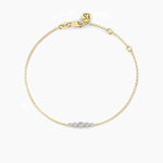 18k Solid Gold Round Cut Natural Diamond Five Stone Bracelet - Close Up | Riyanika Jewels