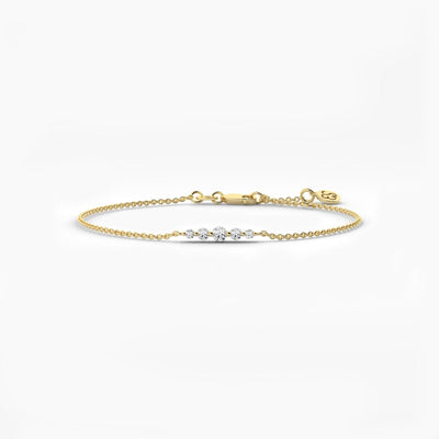 14K Natural Diamond Round Cut Bracelet