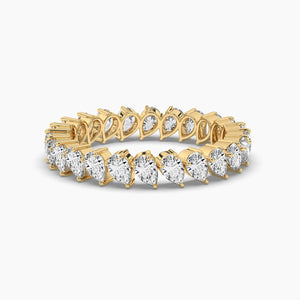 18k Solid gold Natual Diamond Pear Cut Full Eternity Stacking Band Ring | Riyanika Jewels
