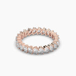 18k Solid gold Natual Diamond Pear Cut Full Eternity Stacking Band Ring - Side View | Riyanika Jewels