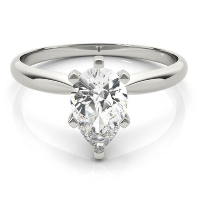 14K 1ct Lab Grown Diamond Pear Cut Solitaire Engagement Ring