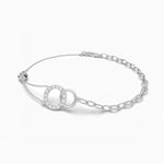 18k Solid Gold Natural Diamond Circle Stone Bracelet - Detail | Riyanika Jewels